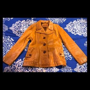 Guess Brown Leather Jacket.